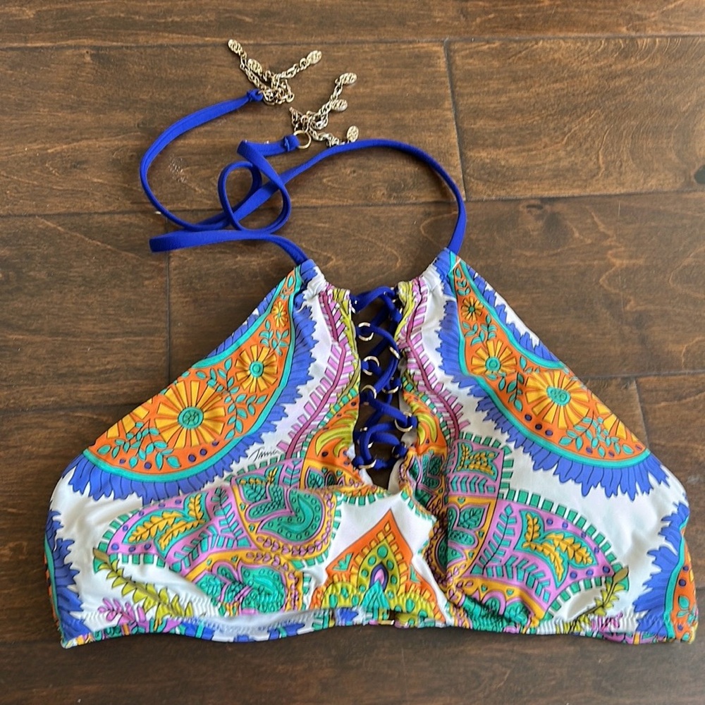 Trina Turk Tropical Floral Bikini top Sz 10 ST2825